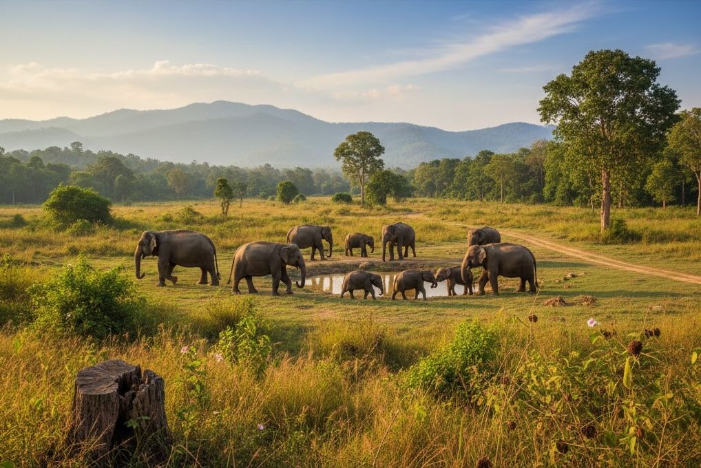 Observation des éléphants au parc national de Kui Buri
