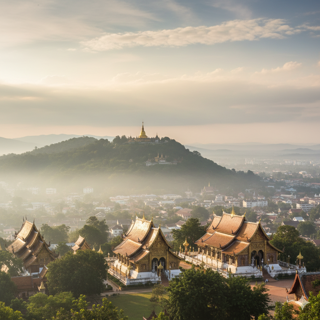 View over Chiang Mai city and surrounding mountains