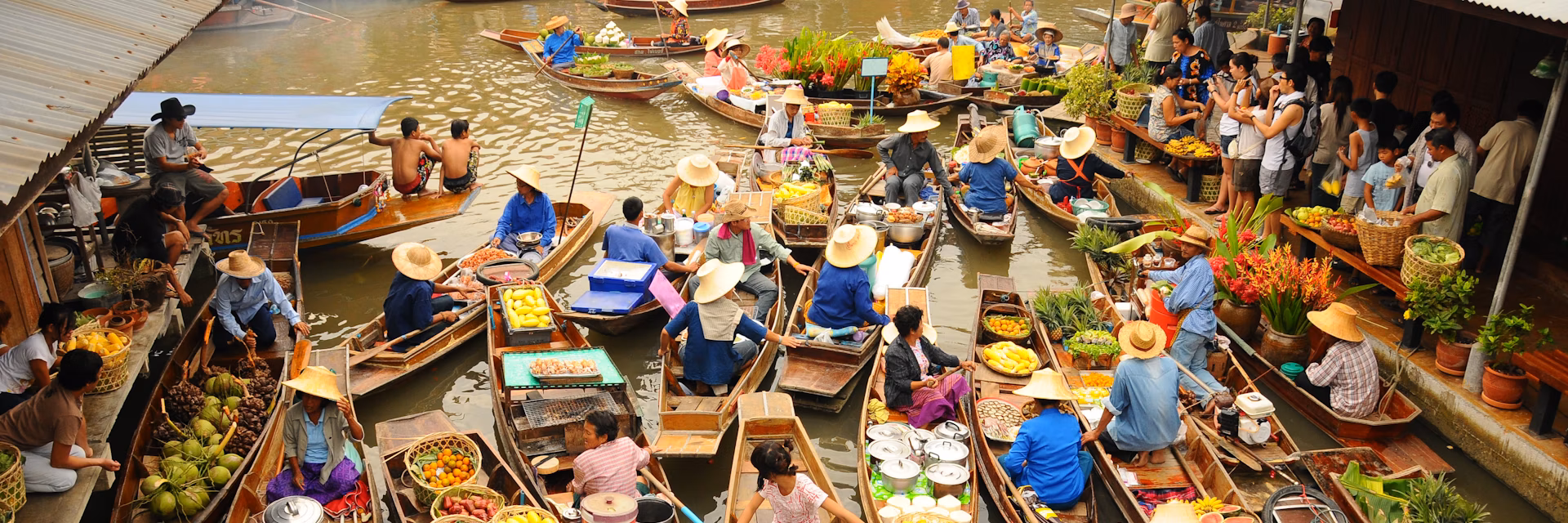 Damnoen Saduak, Maeklong railway market, Wat Samphran and Amphawa floating market.