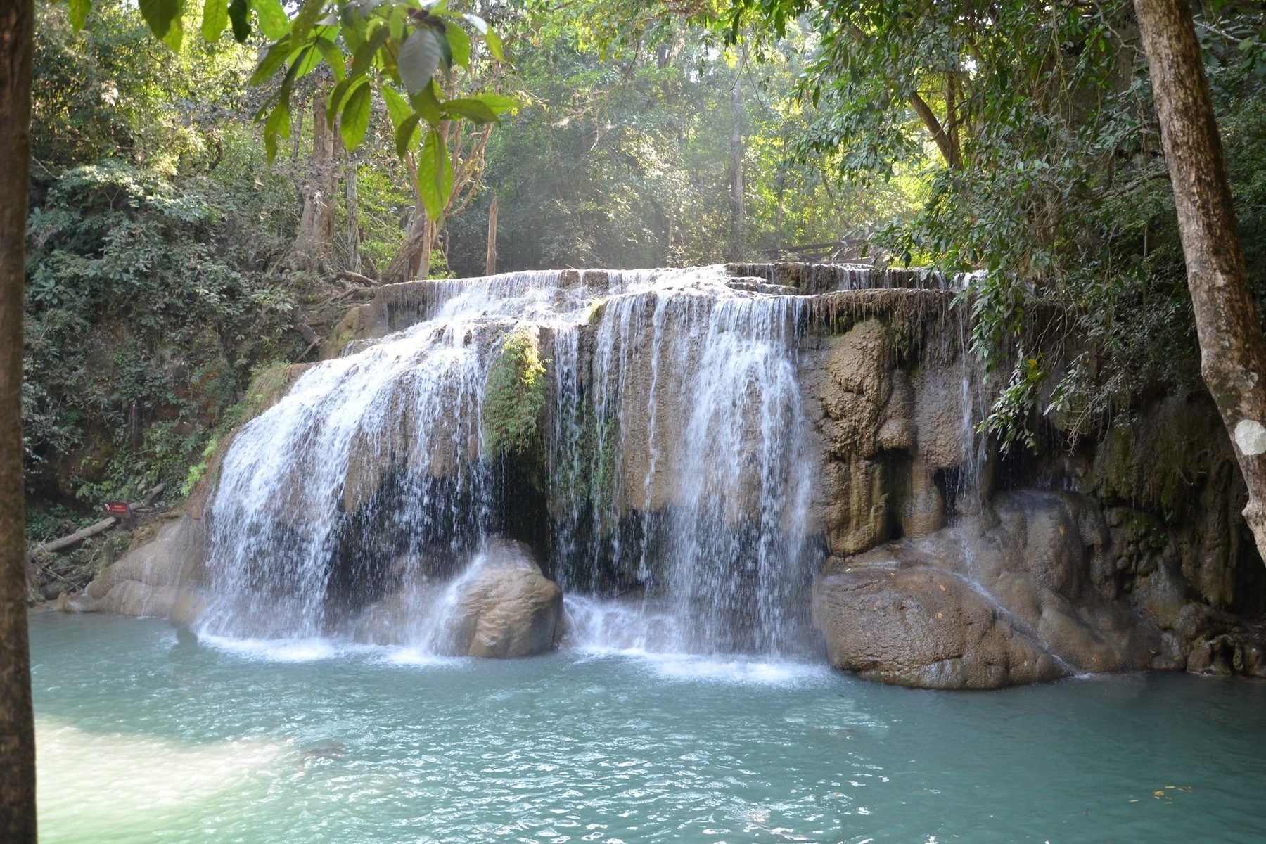 Jungle and waterfall, similar to nature around Chiang Mai