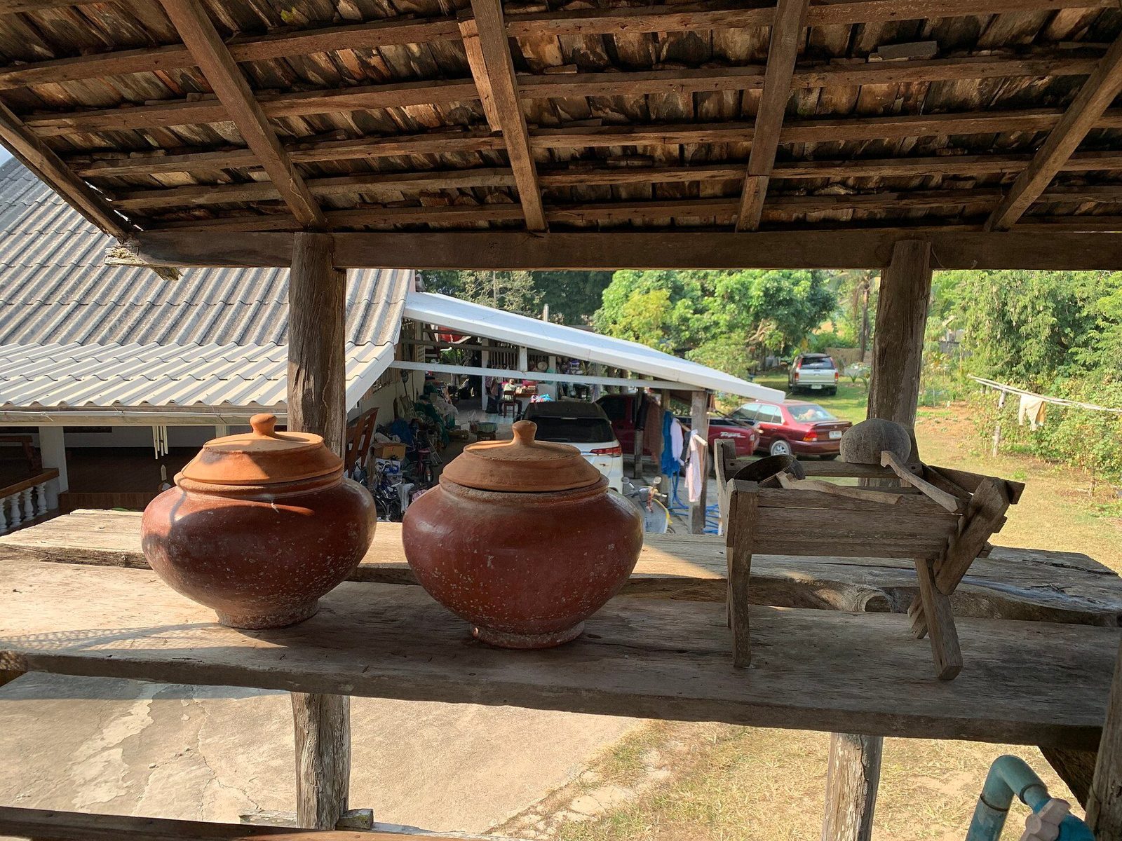 Die Veranda eines Tai-Lue-Hauses.